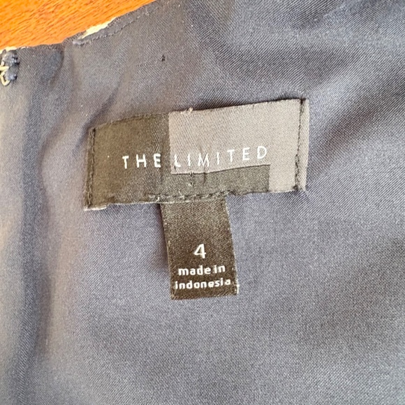 The Limited Sleeveless Sheath Dress Size 4 White/Navy - Picture 10 of 12